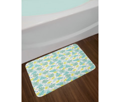 Hawaiian Jungle Leaves Art Bath Mat