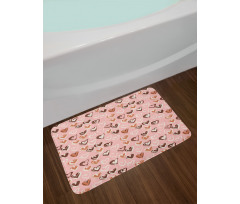 Soft Grunge Hearts Bath Mat