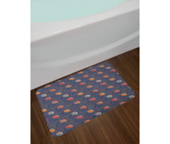 Drops Diagonal Umbrellas Style Bath Mat