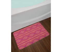 Geometrical Bi-color Folk Bath Mat