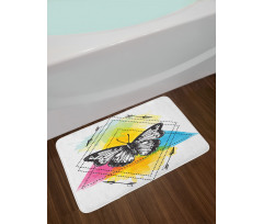 Geometric Butterfly Form Bath Mat