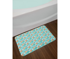 Summer Scene Palms Hibiscus Bath Mat