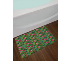 Hibiscus Plumeria Monstera Bath Mat