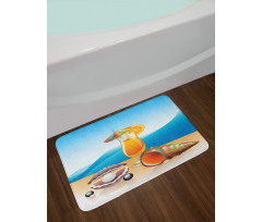 Seascape Summer Beach Bath Mat