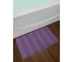 Lavish Curls on Purple Tone Bath Mat