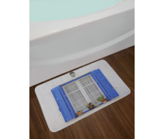 Shutters Flowers Window Bath Mat