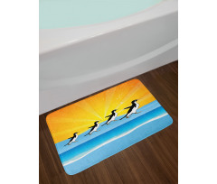 Penguins Walking Bath Mat