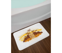 Retro Tropical Tiki Bath Mat