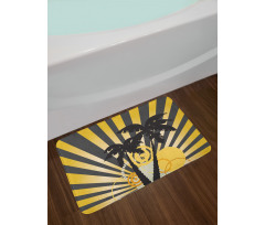 Contemporary Palm Trees Bath Mat