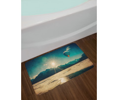 Balloon and Rising Sun Bath Mat