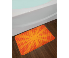 Half Tone Dots Retro Rays Bath Mat