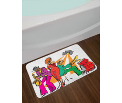 Jazz Band on Stage Bath Mat