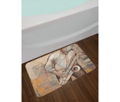 Jazz Musician on Street Bath Mat