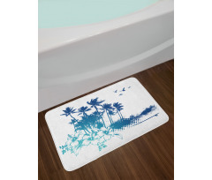 Hibiscus Flower Trees Bath Mat