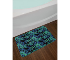 Leaves Dark Background Bath Mat