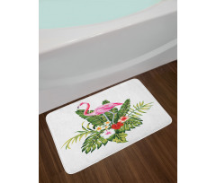 Flamingo and Flowers Bath Mat