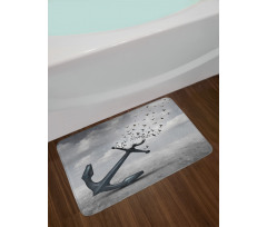 Flying Seagulls Grey Bath Mat