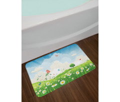 Spring Time Sunny Landscape Bath Mat