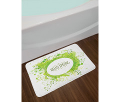 Green Leaves Corolla Circle Bath Mat