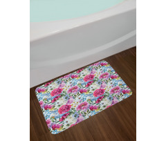 Watercolor Look Bouquet Art Bath Mat