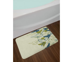 Flock of Flying Pigeons Bath Mat