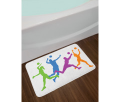 Man and Woman Playing Bath Mat