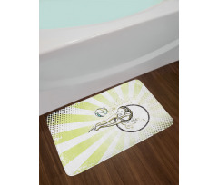 Girl Hitting the Ball Bath Mat