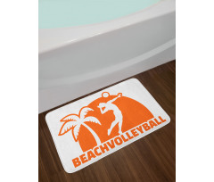 Man Playing Palm Tree Bath Mat