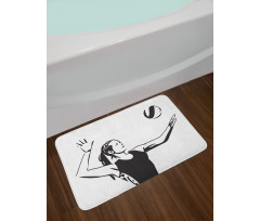 Close Up Lady Portrait Bath Mat