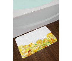 Watercolor Sunflowers Bath Mat