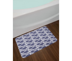 Flowers in Cold Tones Bath Mat