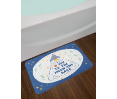 Space Travel Cloud Stars Bath Mat