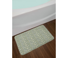 Butterflies Flowers Motif Bath Mat