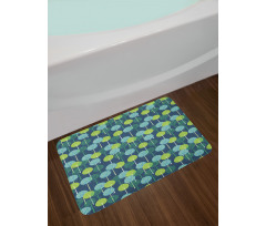 Abstract Round Motif Graphic Bath Mat