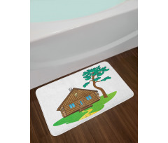 Lodge in Countryside Art Bath Mat