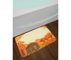 Lodge and Maple Trees Bath Mat