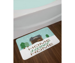 Lodge with Winter Theme Bath Mat