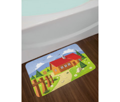 Chalet Image in Mountain Bath Mat