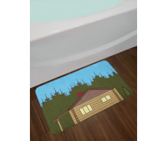 Rustic Cabin in Nature Bath Mat