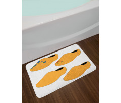 Traditional Wooden Shoes Art Bath Mat