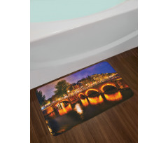 Dutch Canals and Lit Bridges Bath Mat