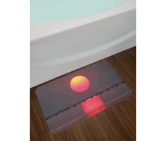 Simple Sunset Scenery Bath Mat