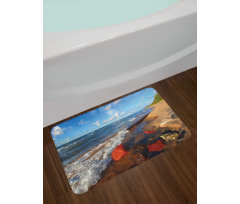 Beachy Summer Scenery Bath Mat