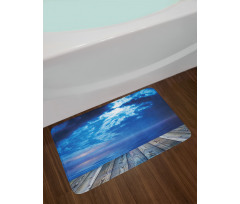 Cloudy View from a Deck Bath Mat