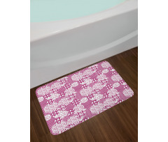 Circles Squares Stripes Bath Mat