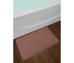 Retro Geometric Items Bath Mat