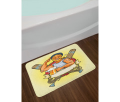 Cartoon Style Sailor Bath Mat