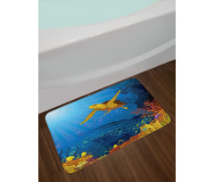 Coral Reef Fish Turtle Bath Mat