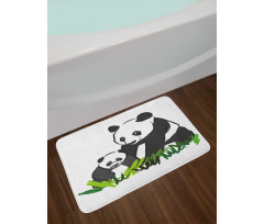 Panda Bear Family Bambu Bath Mat