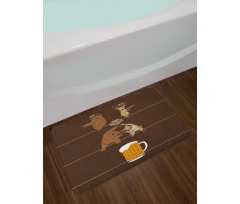 Bear Deer Beer Pub Magic Bath Mat